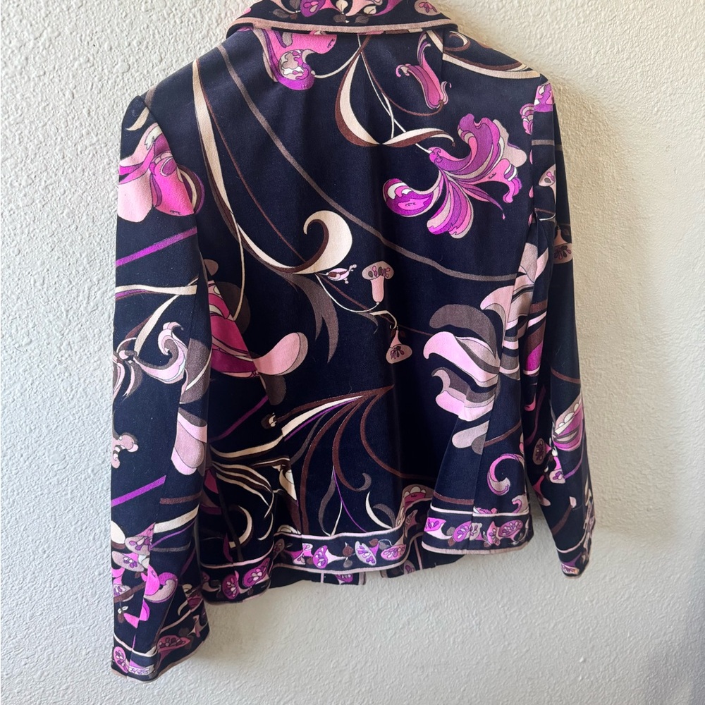 Vintage Emilio Pucci Black and Pink velvet jacket - Picture 2 of 8